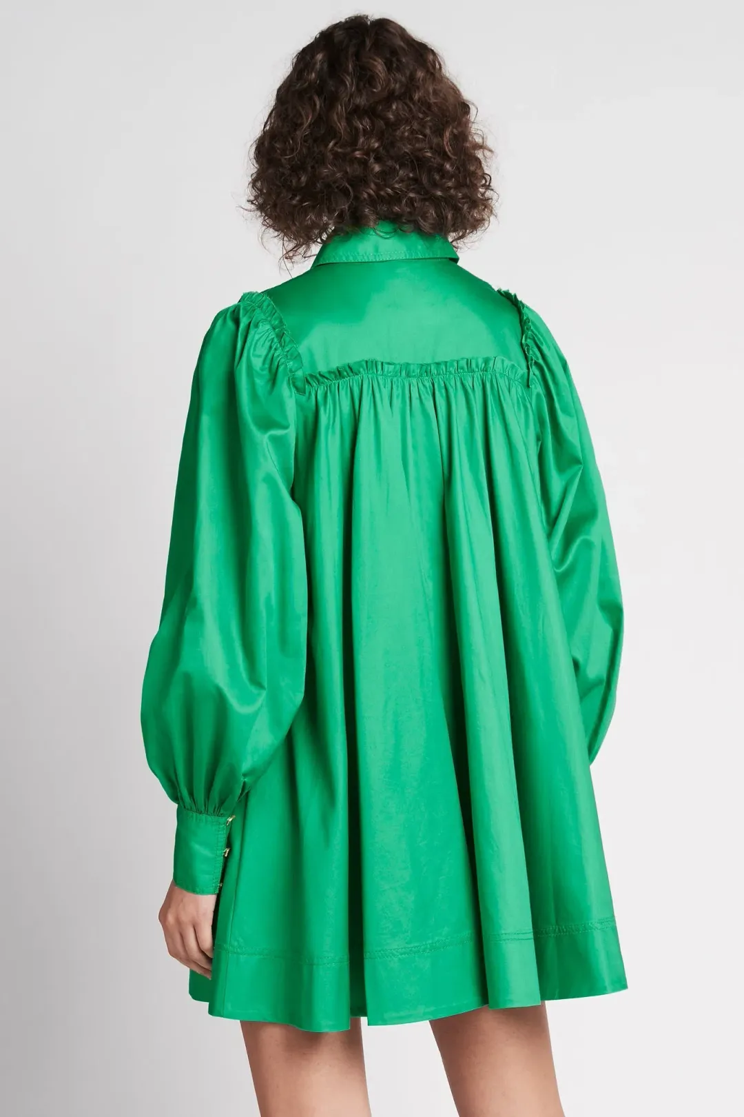 Aje Tidal Tucked Smock Mini Dress Green Size 6 for rent on The Volte - main image
