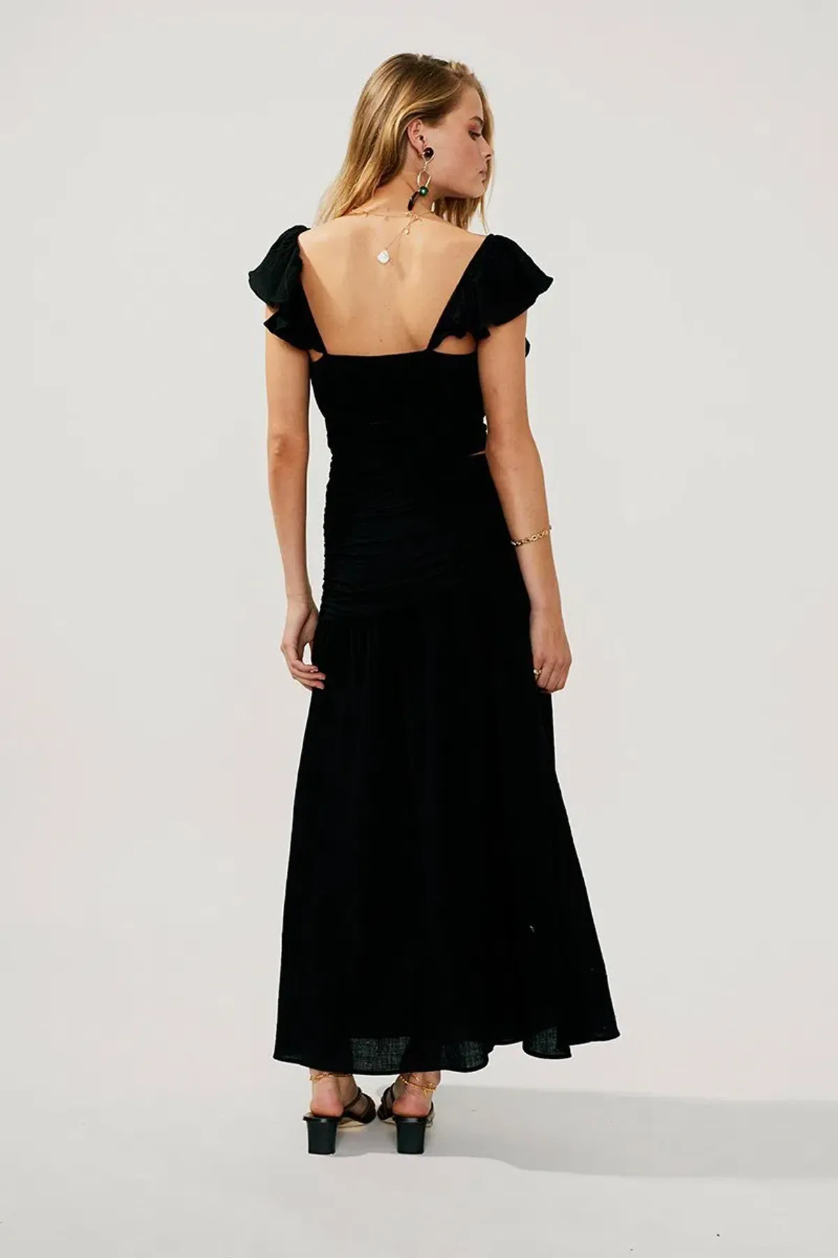 Suboo Alva Rouched Cut Out Maxi Black Size S/ AU 8 - Image 3