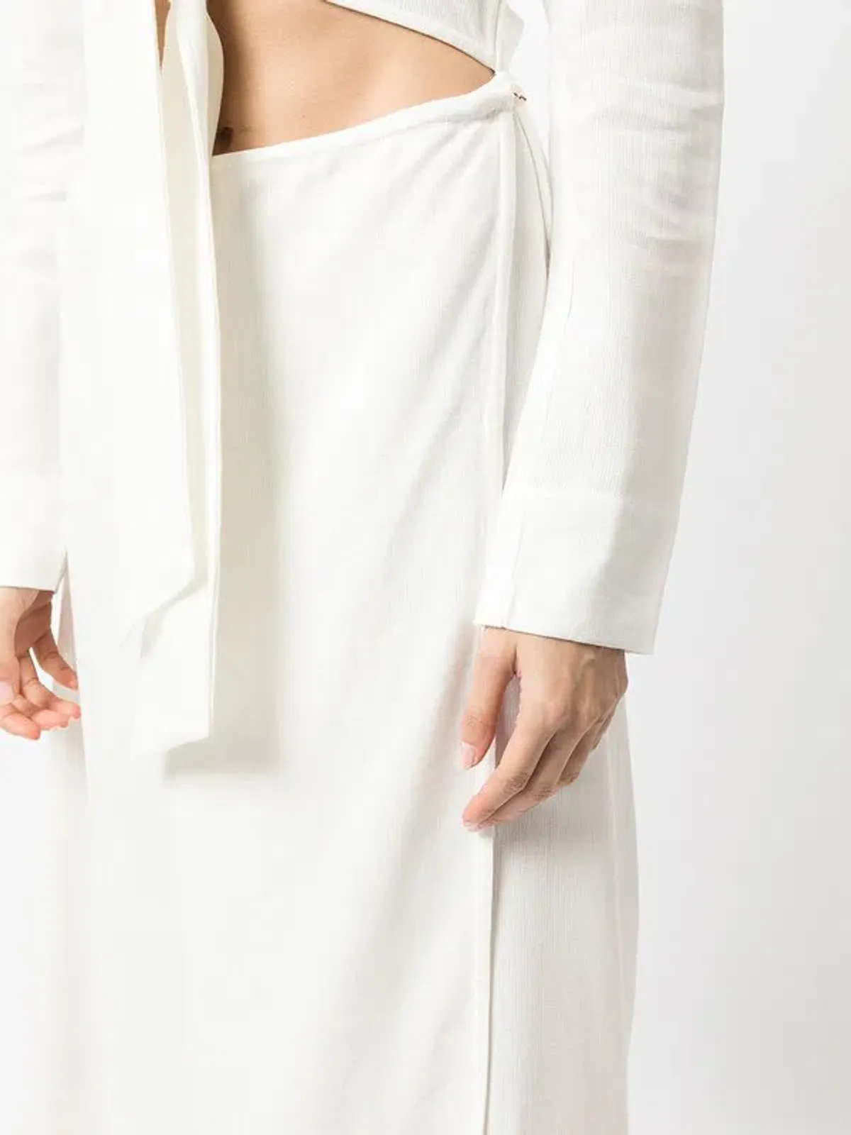 Sir The Label Clemence Long Sleeve Wrap Dress Ivory Size 1 - Image 3