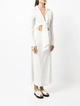 Sir The Label Clemence Long Sleeve Wrap Dress Ivory Size 1 for rent on The Volte - image 2