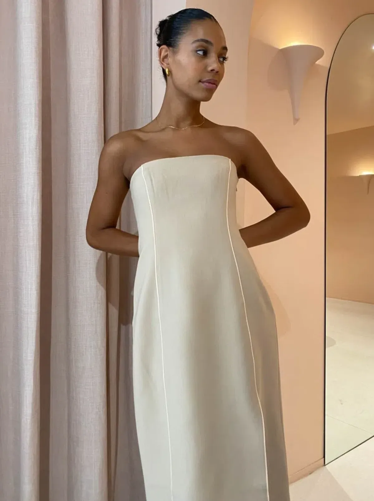 Sir The Label Monte Strapless Dress in Tan Size 2 - Image 5