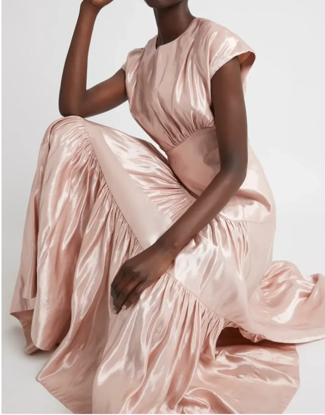 Aje Serendipity Reflection Midi Dress Blush Size 14 for rent on The Volte - main image