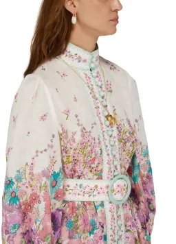 Zimmermann Jude Buttoned Mini Dress Aqua Gradient Floral Size 0P / Au 6 for rent on The Volte - image 4