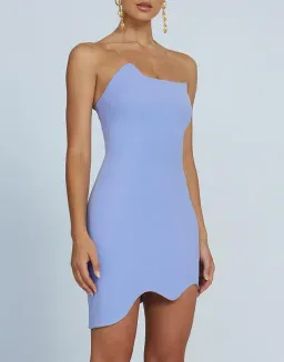 By Johnny Strapless Wave Mini Dress Lilac Size 8 for rent on The Volte - image 2