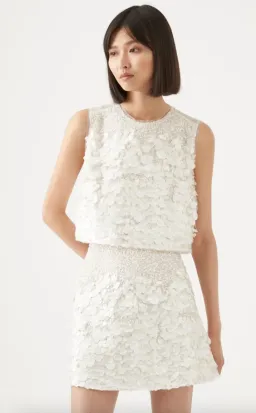 Aje Cherie Sequin Mini Skirt Ivory Size 8 / S for rent on The Volte - image 2