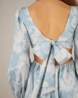Amelius Bohemia Linen Maxi Dress Blue Size 8 / S for rent on The Volte - image 2