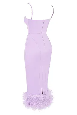 House of CB Helena Satin Midi Dress Orchid Purple Size 6 for rent on The Volte - image 5