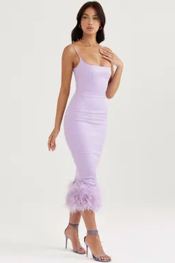 House of CB Helena Satin Midi Dress Orchid Purple Size 6 for rent on The Volte - image 2