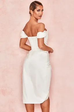 House of CB Loretta Midi Dress Ivory White Size XS / Au 6 for rent on The Volte - image 3