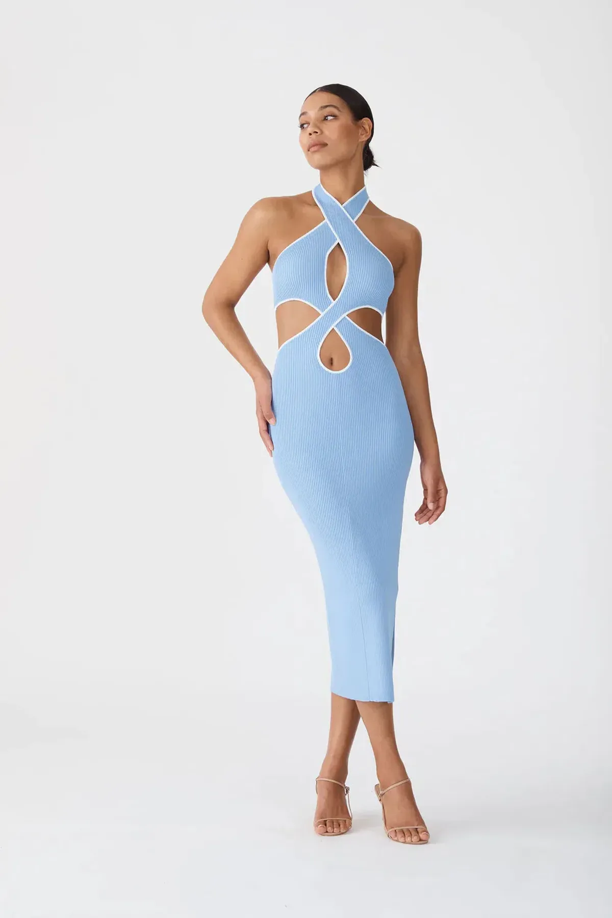 San Sloane The Monica Midi Dress Blue Size 10 - Image 1