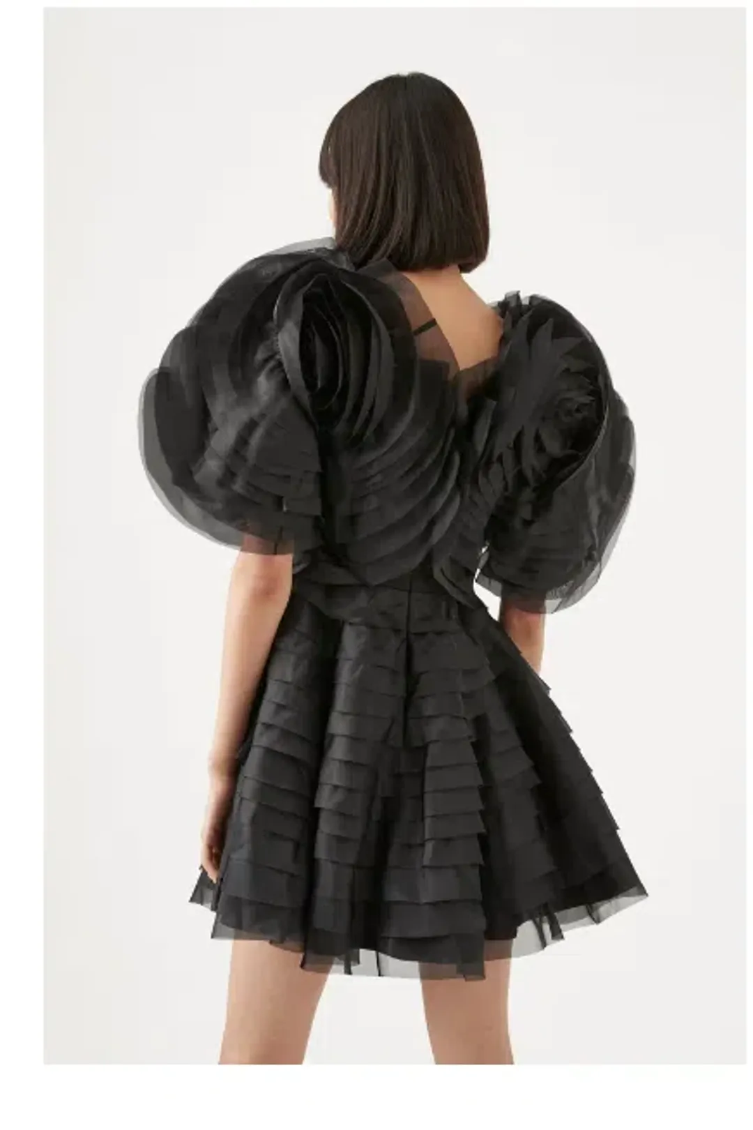 Aje Amour Ruffle Mini Dress Black Size 6 / XS for rent on The Volte - main image
