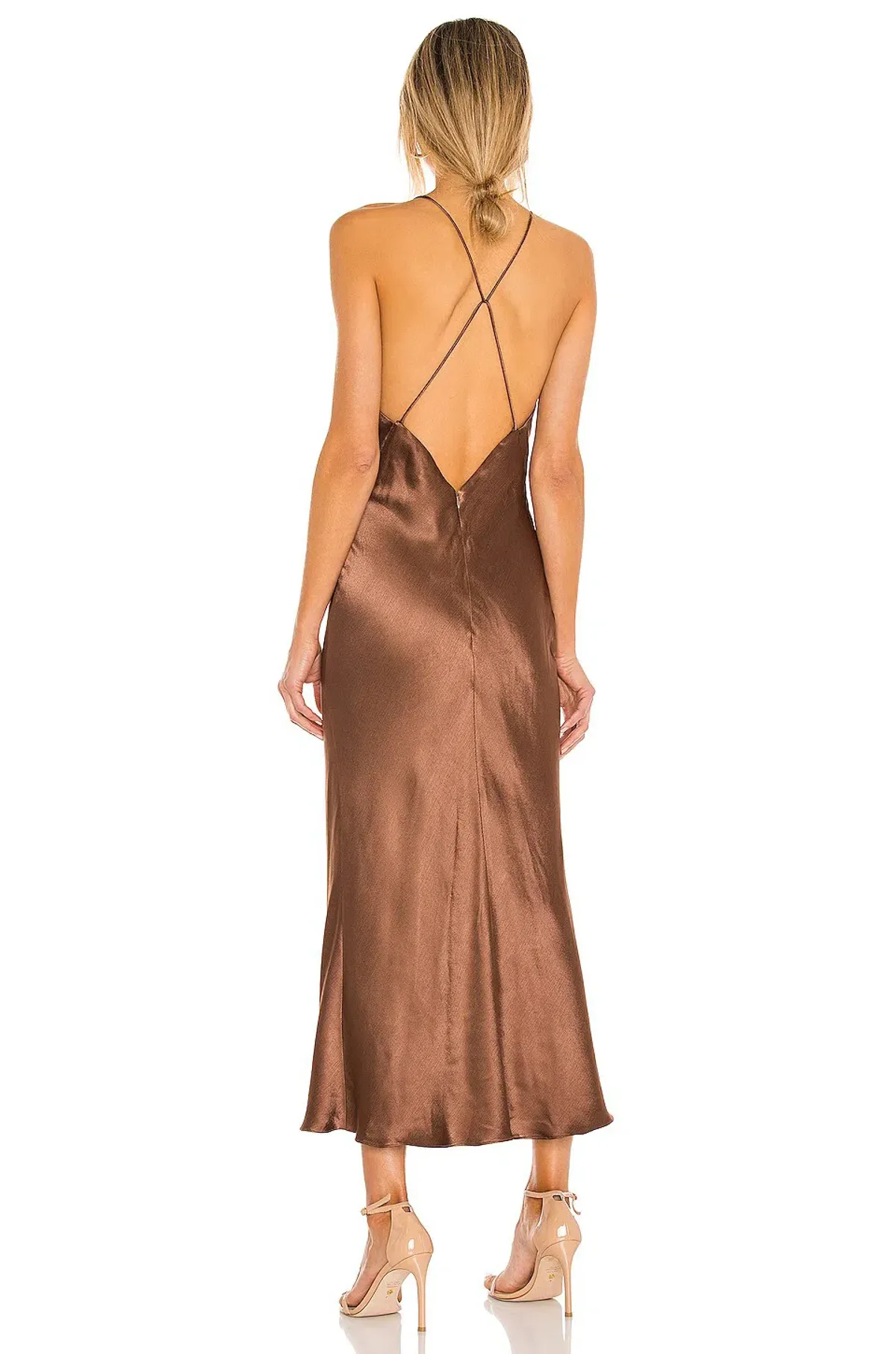 Bec & Bridge Valentina V Midi Dress Brown Size 6 - Image 1