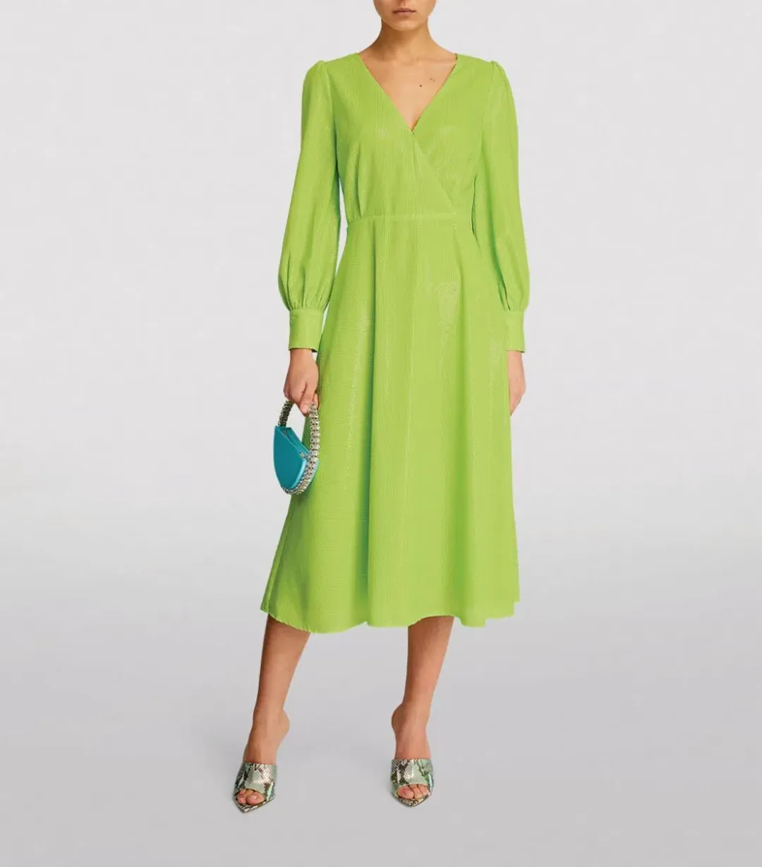 Olivia Rubin Danni Sequin Midi Dress Lime Green Size 10 for rent on The Volte - main image