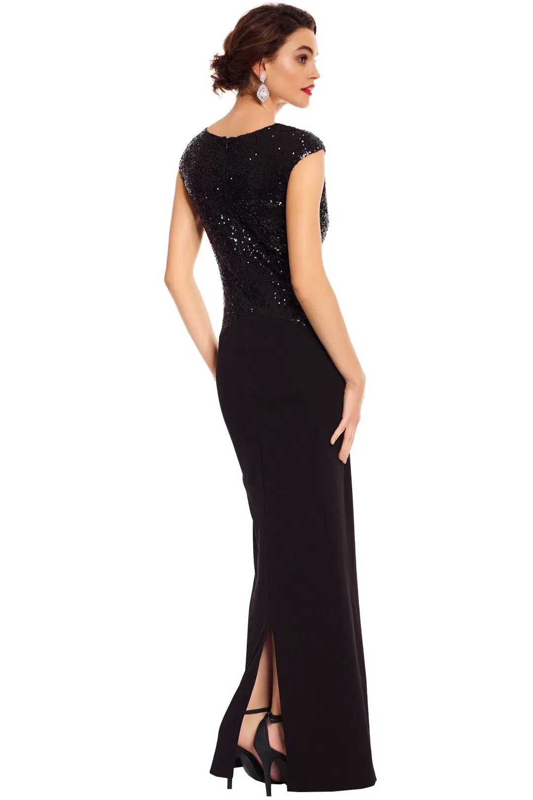 Elle Zeitoune Sequin Ruby Dress Black Size 12 for rent on The Volte - main image