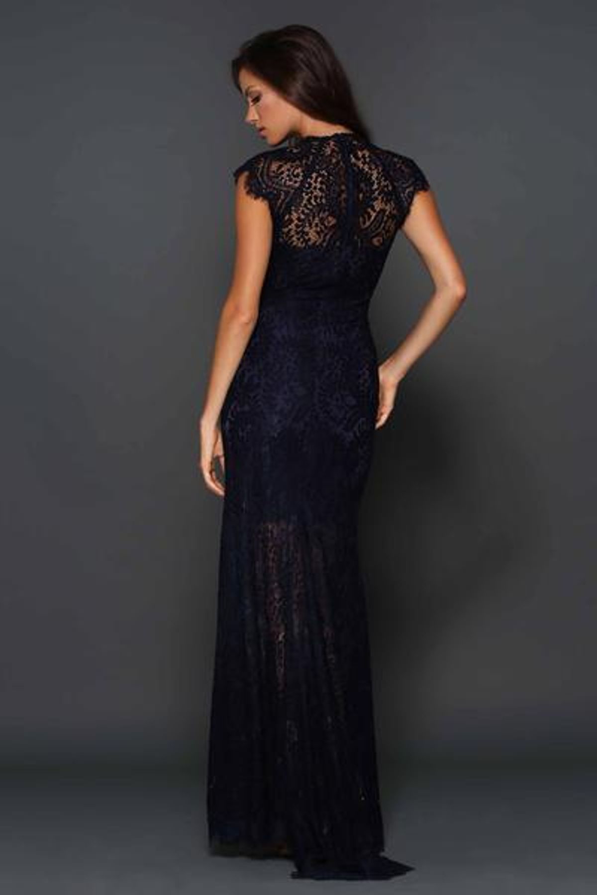 Elle Zeiotune Navy Demi Lace Dress size 14 - Image 2
