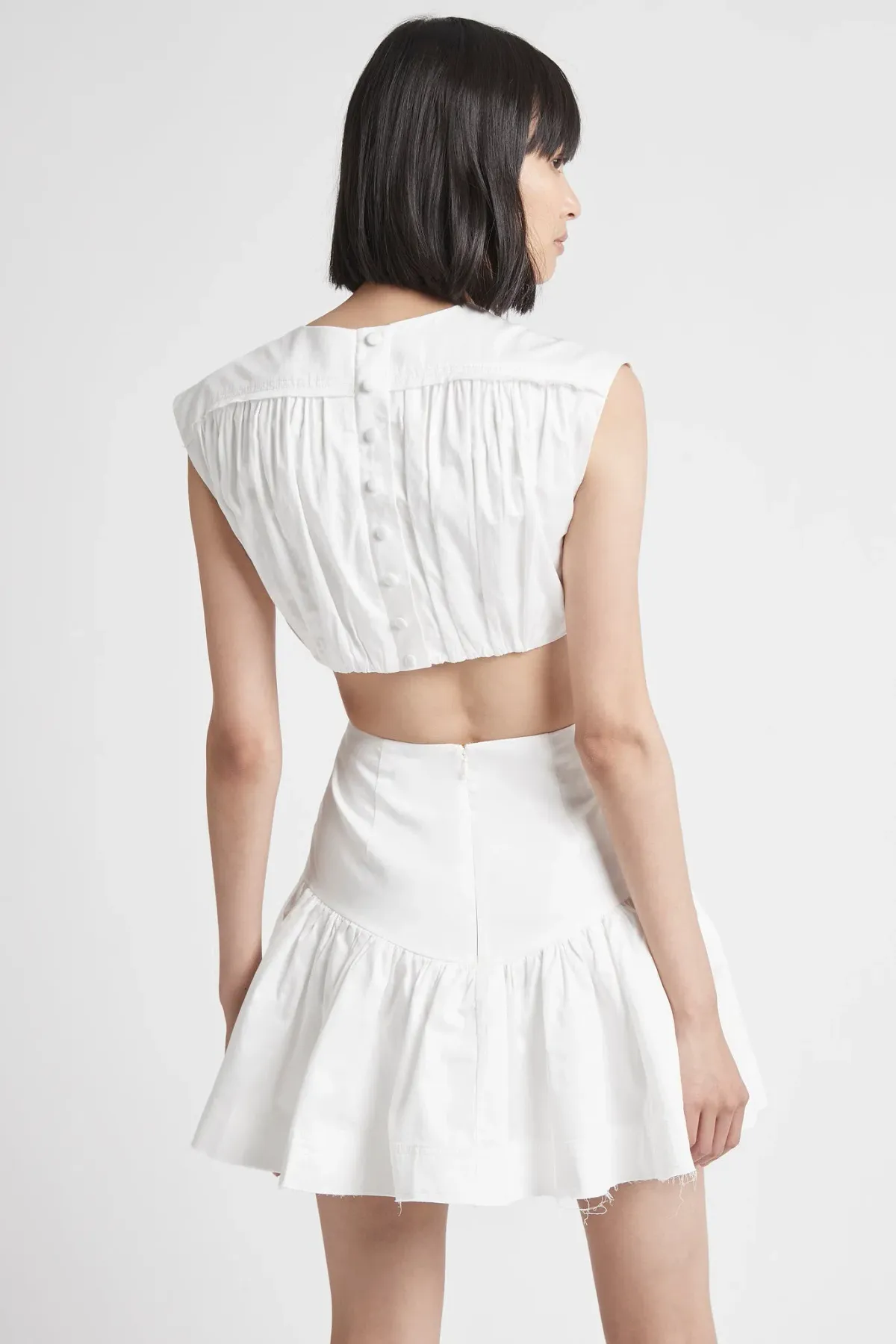 AJE Solstice Cut Out Ring Mini Dress White Size 10 - Image 4