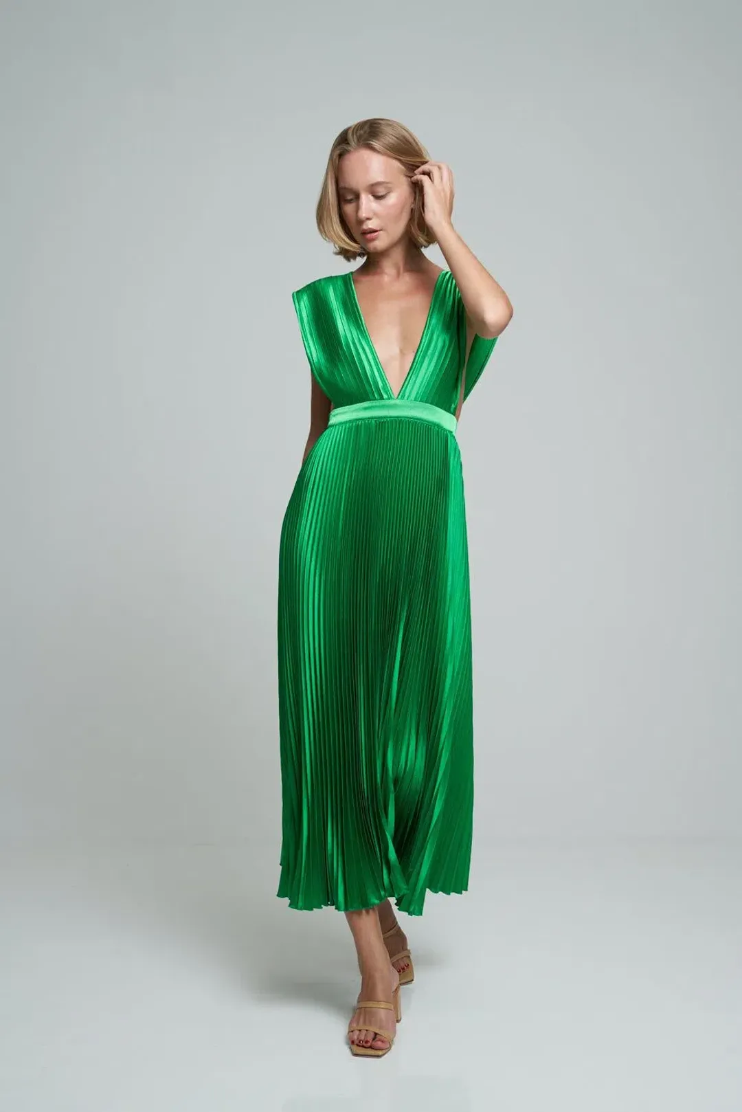 L'idee Gala Gown in Bright Green Size 10 for rent on The Volte - main image