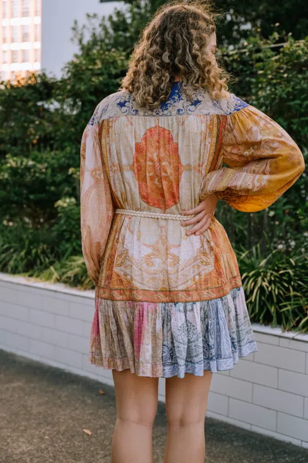 Zimmermann Anneke Spliced Lantern Mini Dress Print Size 4/ AU 16 for rent on The Volte - main image