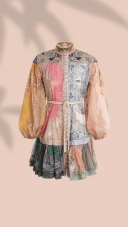 Zimmermann Anneke Spliced Lantern Mini Dress Print Size 4/ AU 16 for rent on The Volte - image 7