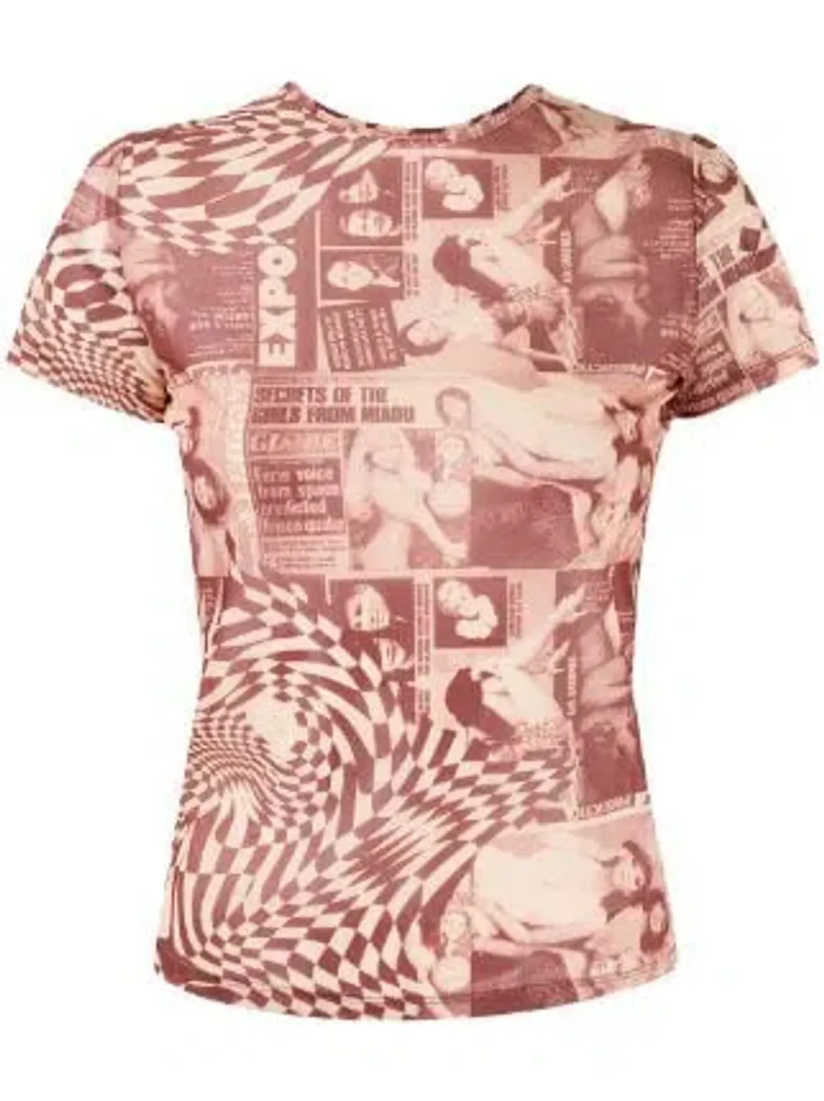 Miaou Mini Tee in Wanted Red Size Small/Au 8 - Image 4