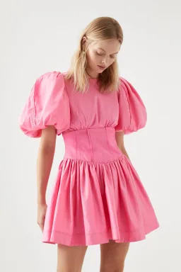 Aje Gianna Puff Sleeve Mini Dress French Rose Pink Size 10 / M for rent on The Volte - image 2