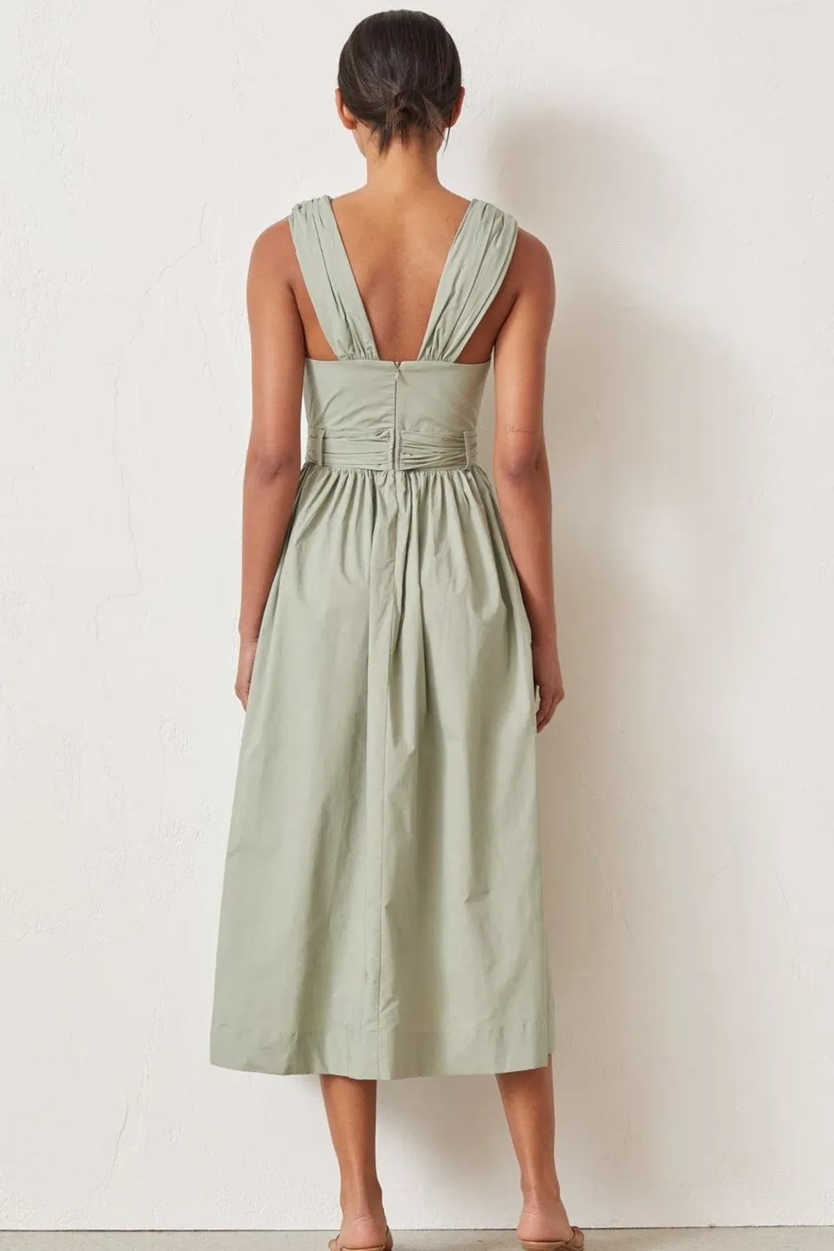 Bec & Bridge St Silvie Midi Dress Sage Size 10 - Image 3