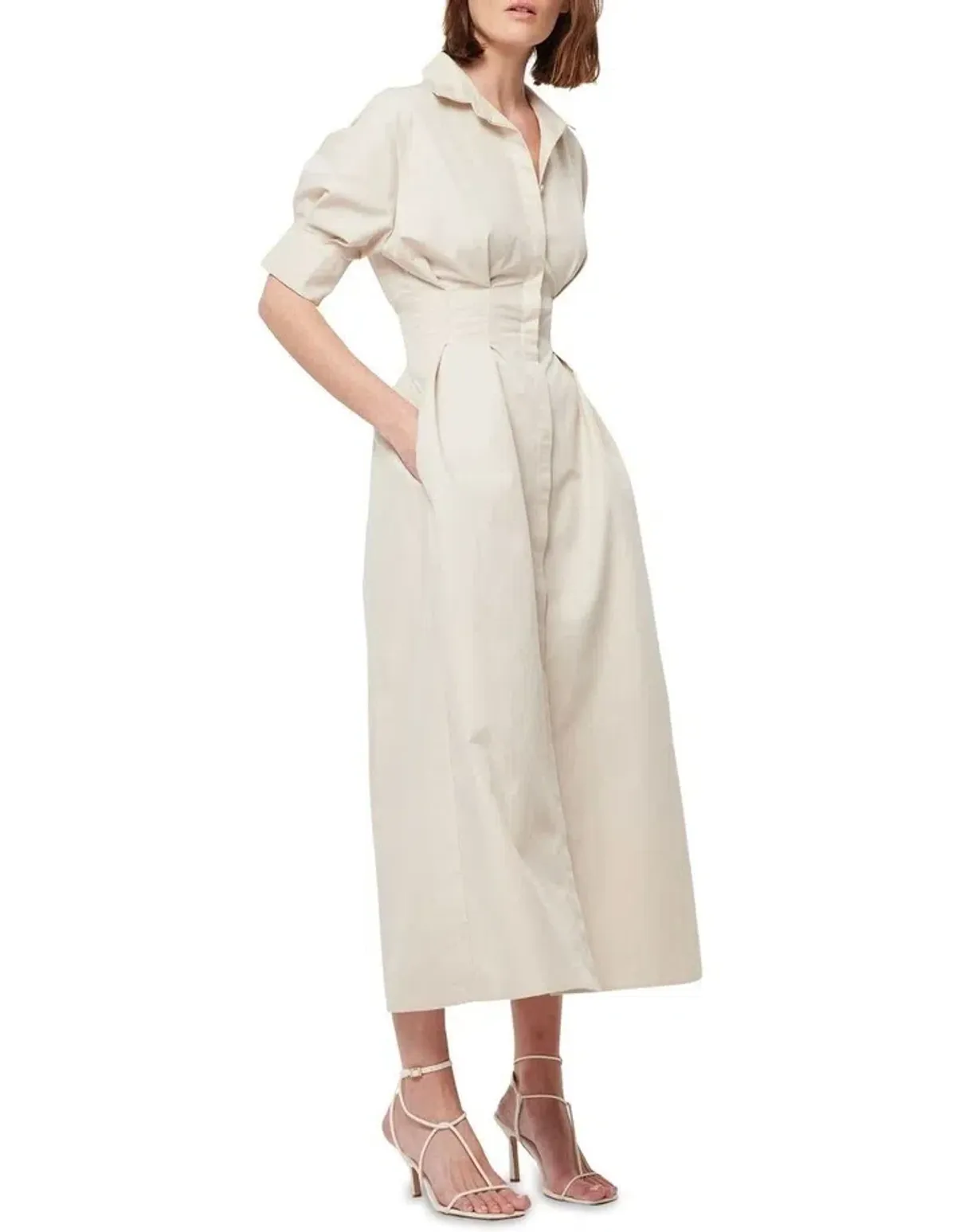 Mossman The Time Off Dress Canvas Beige Size 8 - Image 2