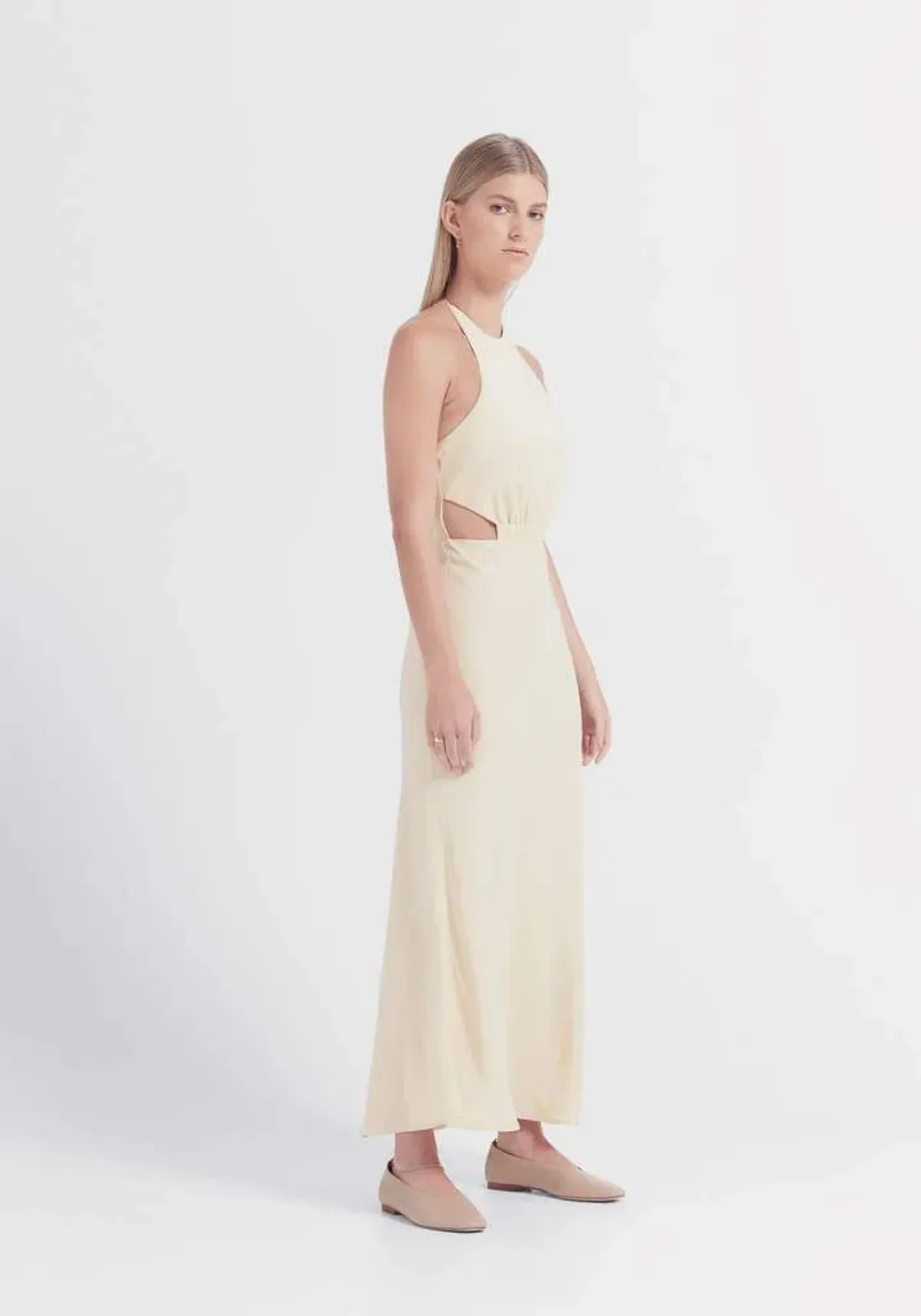 Viktoria & Woods Fluorescent Midi Dress Soybean Size 8 for rent on The Volte - main image