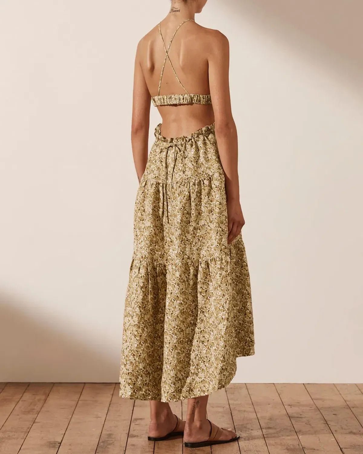 Shona joy Orion Backless Midi Dress Floral Size 10 - Image 3