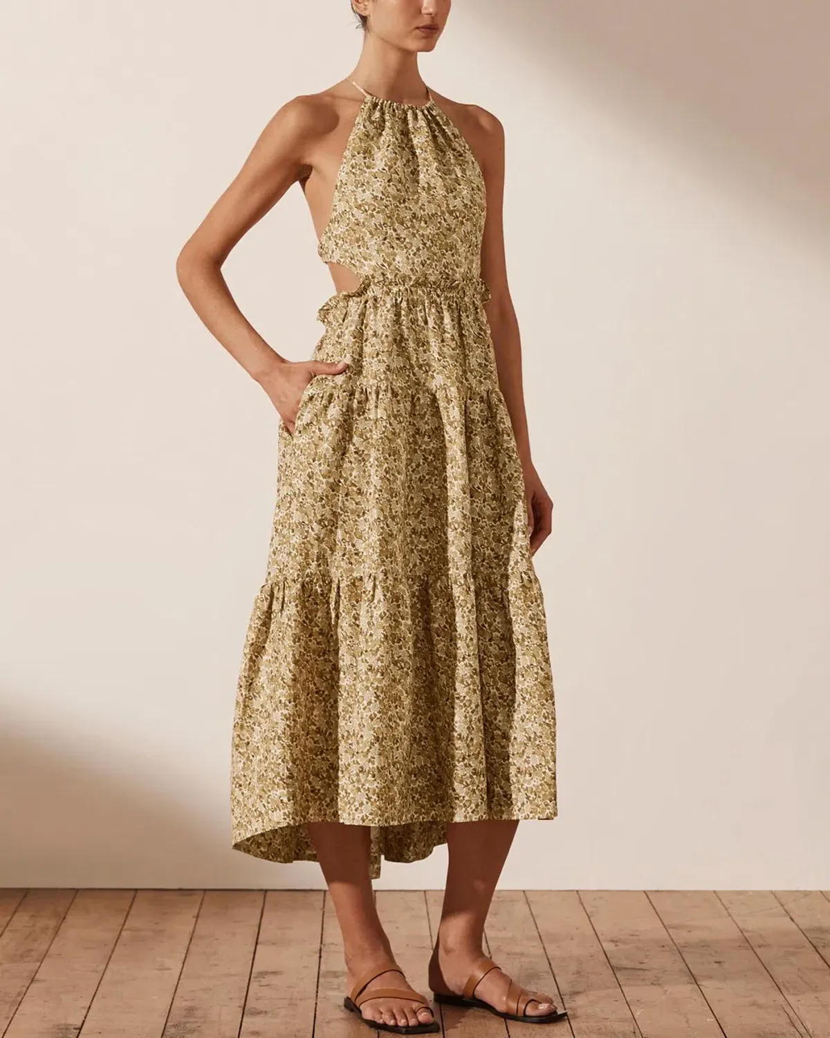 Shona joy Orion Backless Midi Dress Floral Size 10 - Image 2