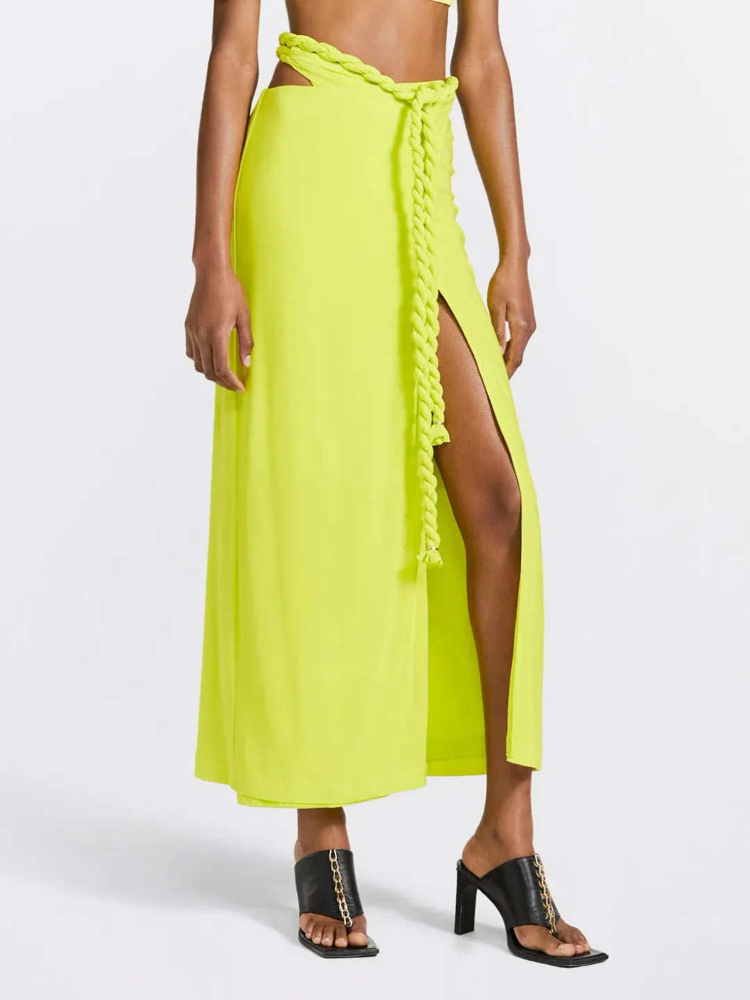 Dion Lee Rope Wrap Skirt Acid Yellow Size 8 for rent on The Volte - main image