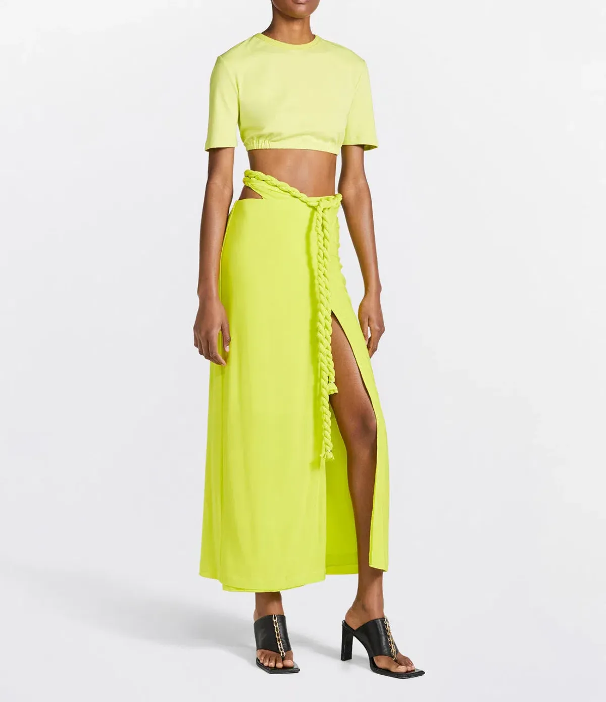 Dion Lee Rope Wrap Skirt Acid Yellow Size 8 for rent on The Volte - main image