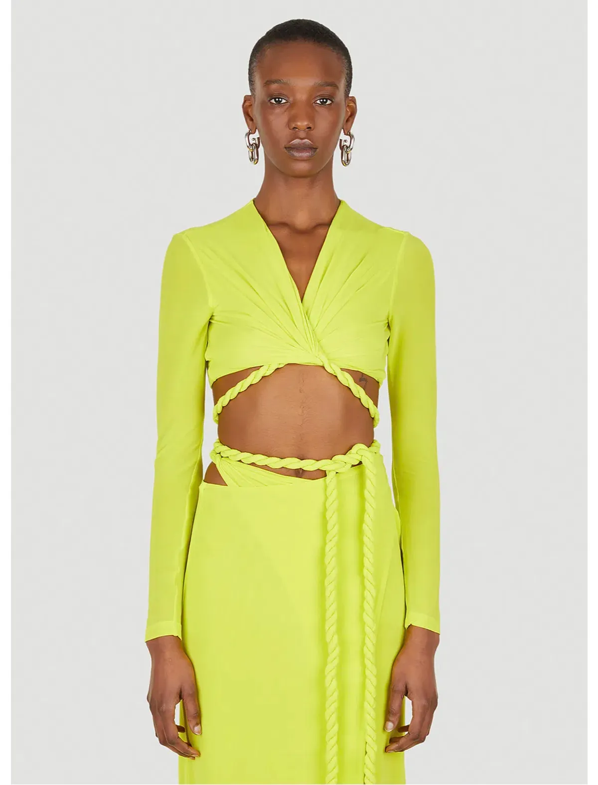 Dion Lee Rope Wrap Top Acid Yellow Size 4 - Image 4