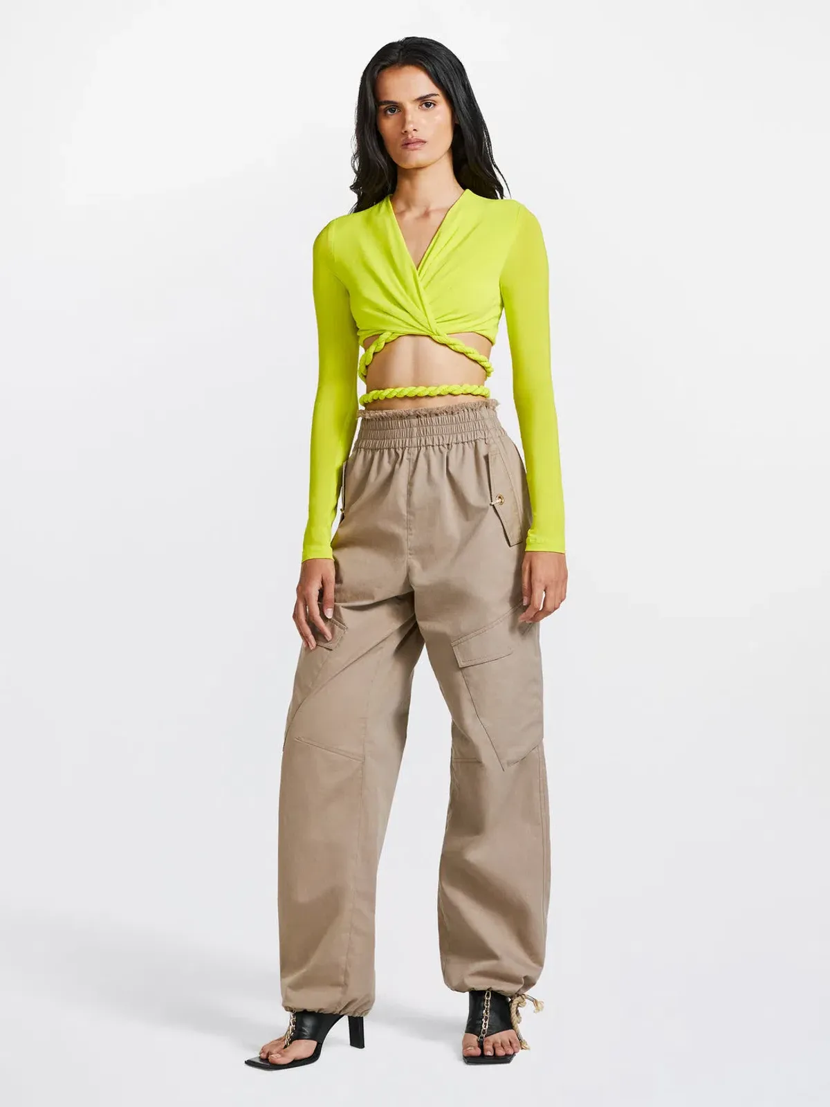 Dion Lee Rope Wrap Top Acid Yellow Size 4 - Image 1