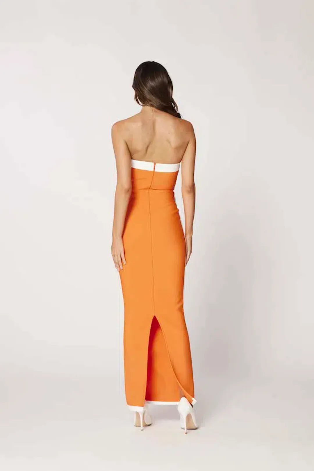 Bianca and Bridgett Ashley Midi Dress Orange Size 6 for rent on The Volte - main image