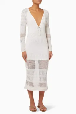 Suboo Harper Knit Kaftan White Size 6/XS for rent on The Volte - image 1