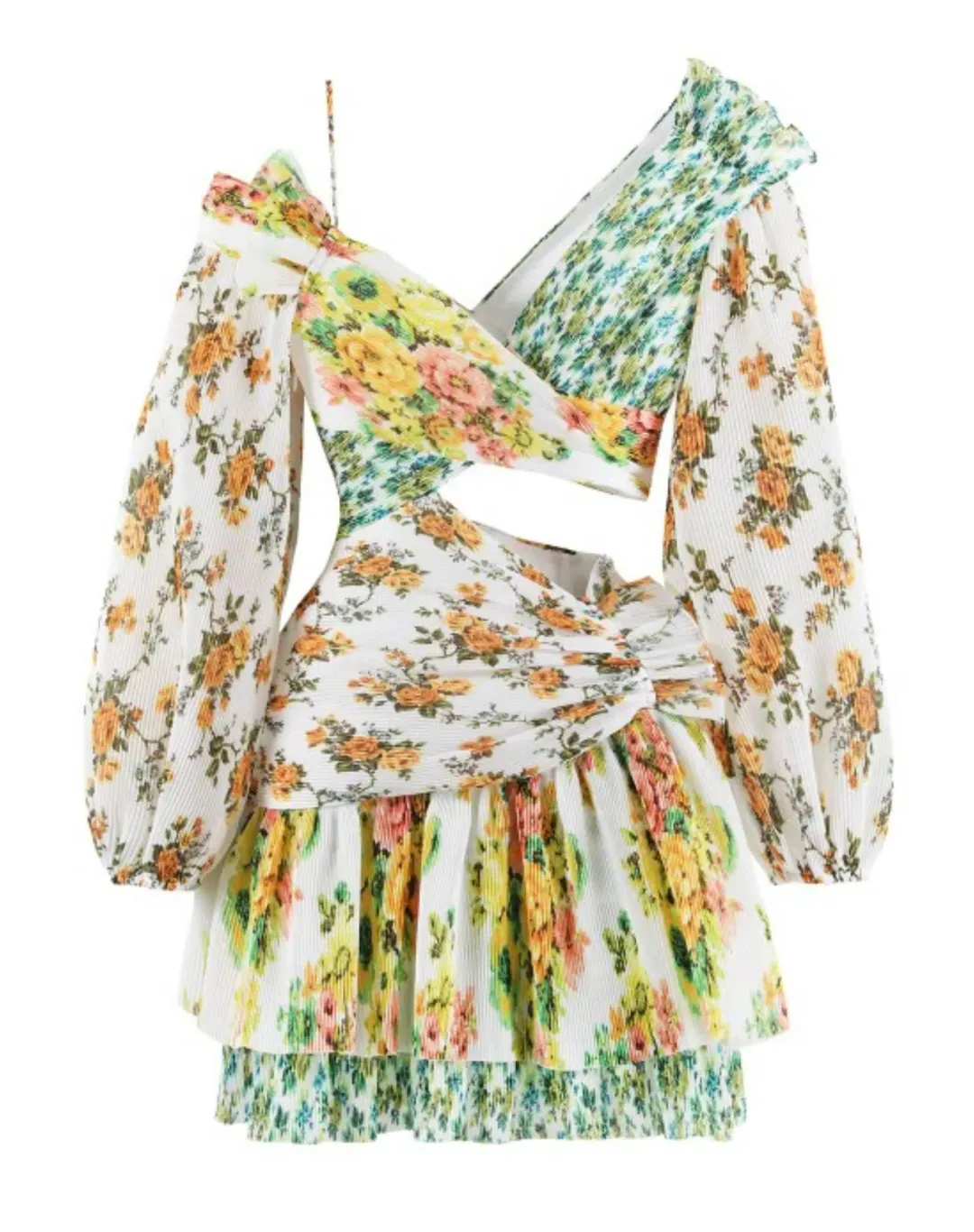 Zimmermann Golden Surfer Dress Floral Print Size 0/AU 8 for rent on The Volte - main image