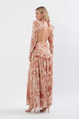 Sonya Moda Ruffle Cutout Maxi Spiced Peonies Print Size 8 for rent on The Volte - image 4