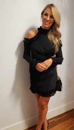 Zimmermann Moncur Asymmetric Mini Dress Black Size 0 / AU 8 for rent on The Volte - image 2