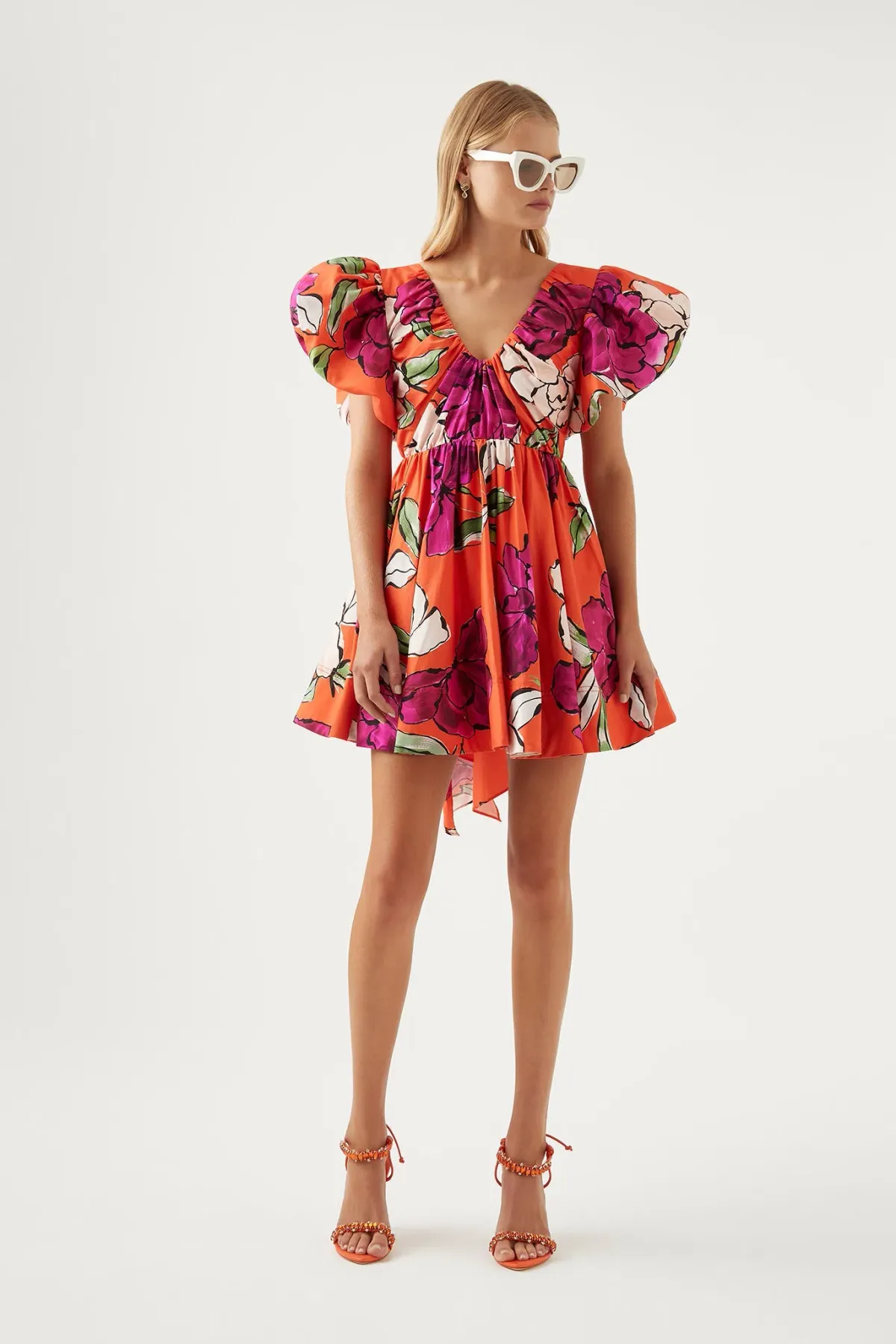 Aje Gretta Bow Back Mini Dress Floral Size 10 for rent on The Volte - main image
