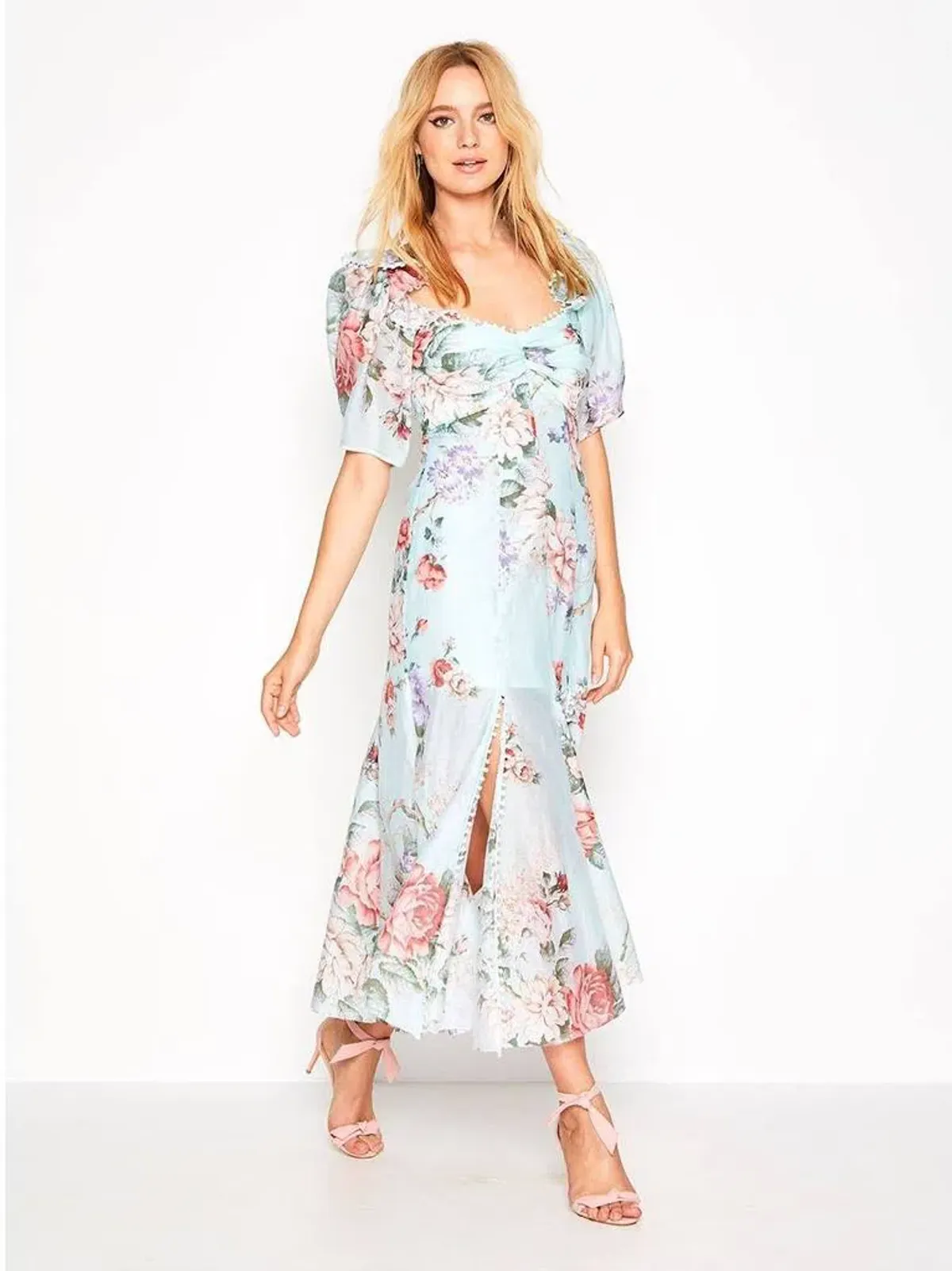 Alice McCall Send Me A Postcard Silk Midi Dress Floral Size 14 - Image 1