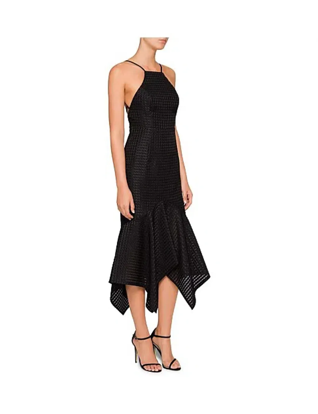 Shona Joy Lucia Lace Up Cocktail Dress Black Size 8 for rent on The Volte - main image
