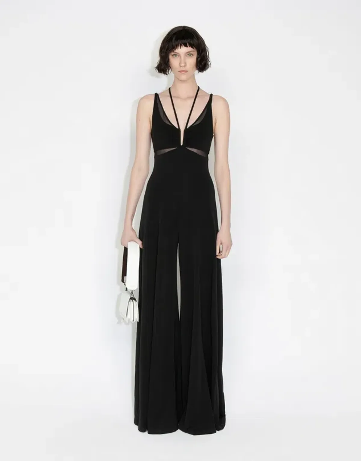 Cue Jersey Panelled Jumpsuit Black Size 8 - Image 1