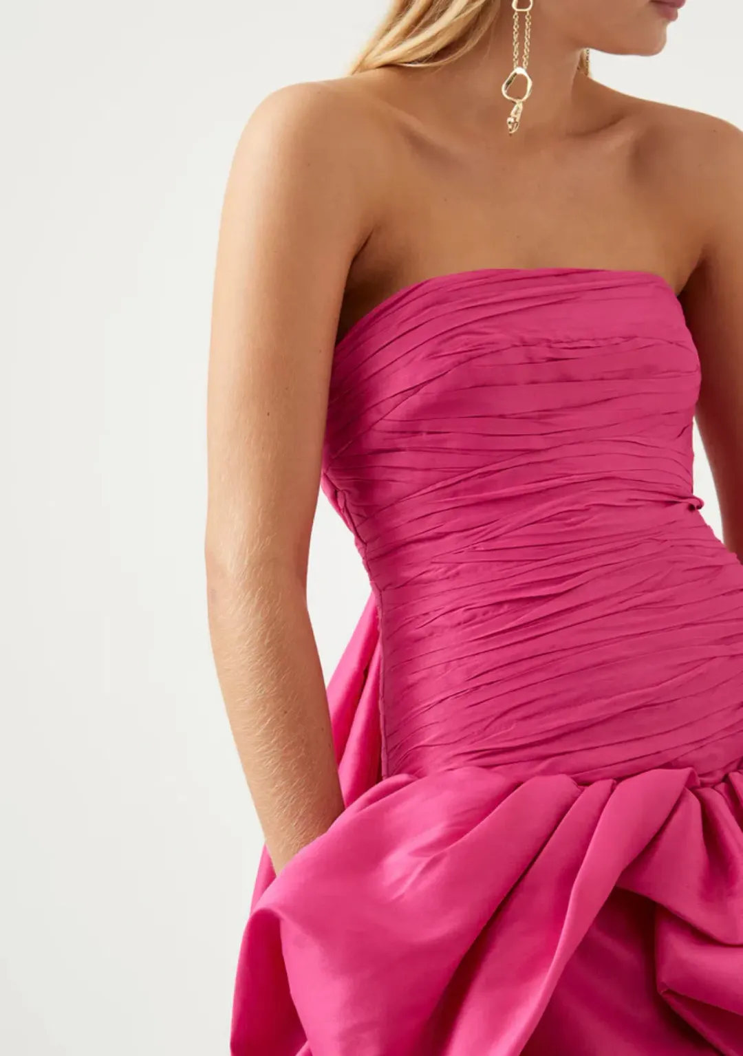 Aje Piacere Bubble Hem Mini Dress Fuchsia Size 10 / M for rent on The Volte - main image