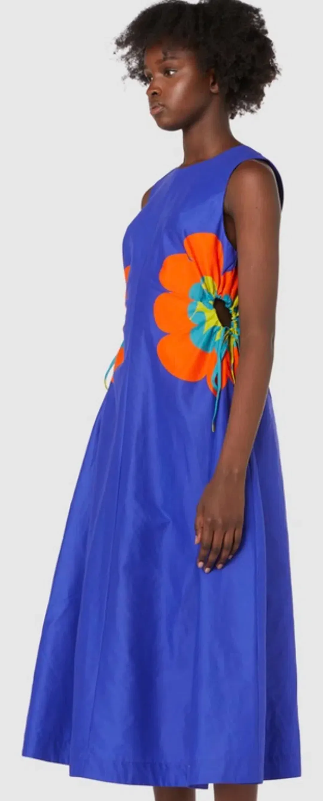 Gorman Puffy Flower Midi Dress Blue Size 8 for rent on The Volte - main image