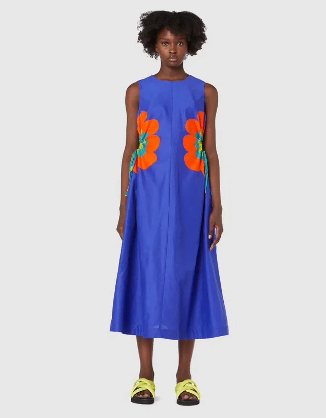 Gorman Puffy Flower Midi Dress Blue Size 8 for rent on The Volte - main image