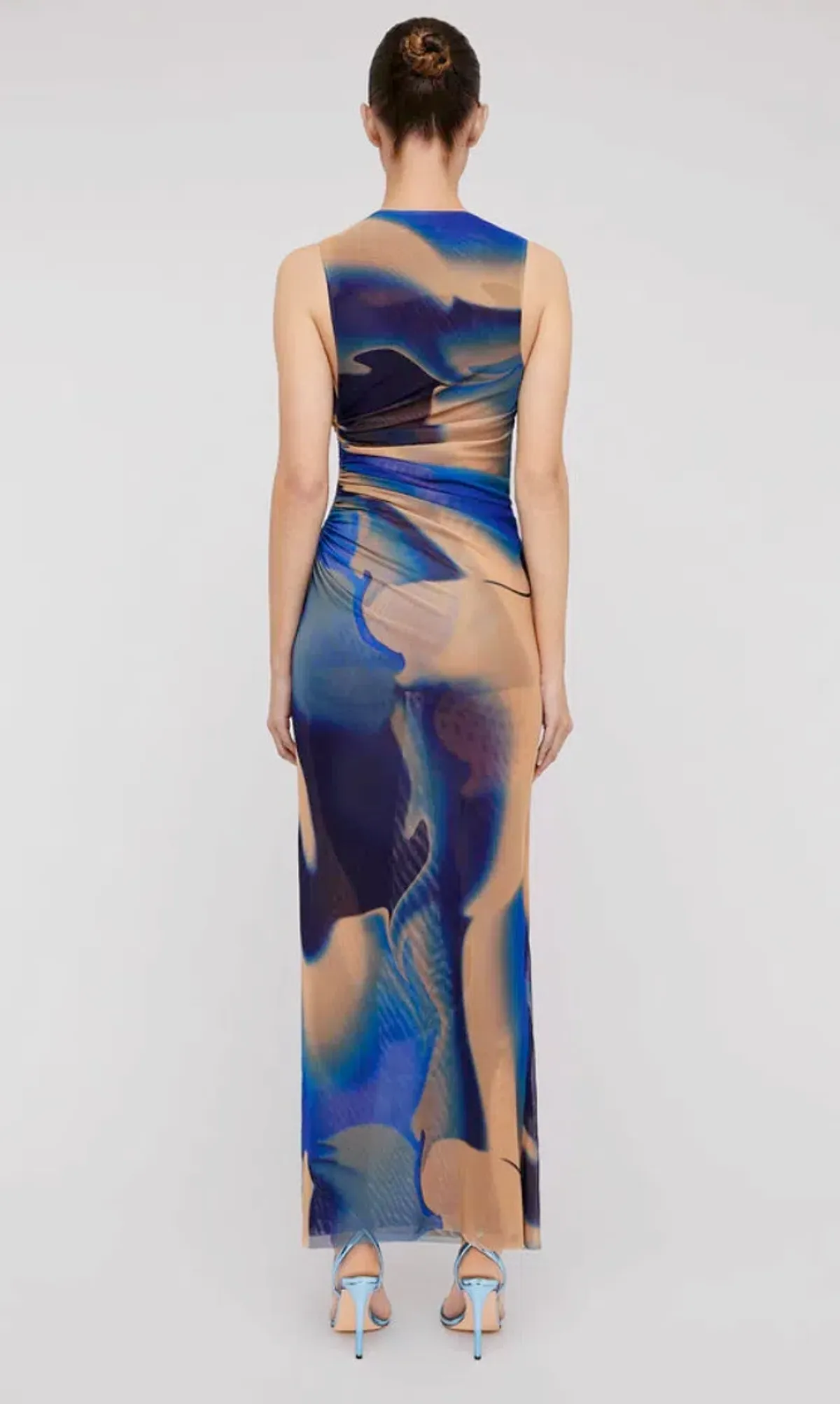 Scanlan Theodore Italian Watercolour Print Dress Blue Size 10 - Image 3
