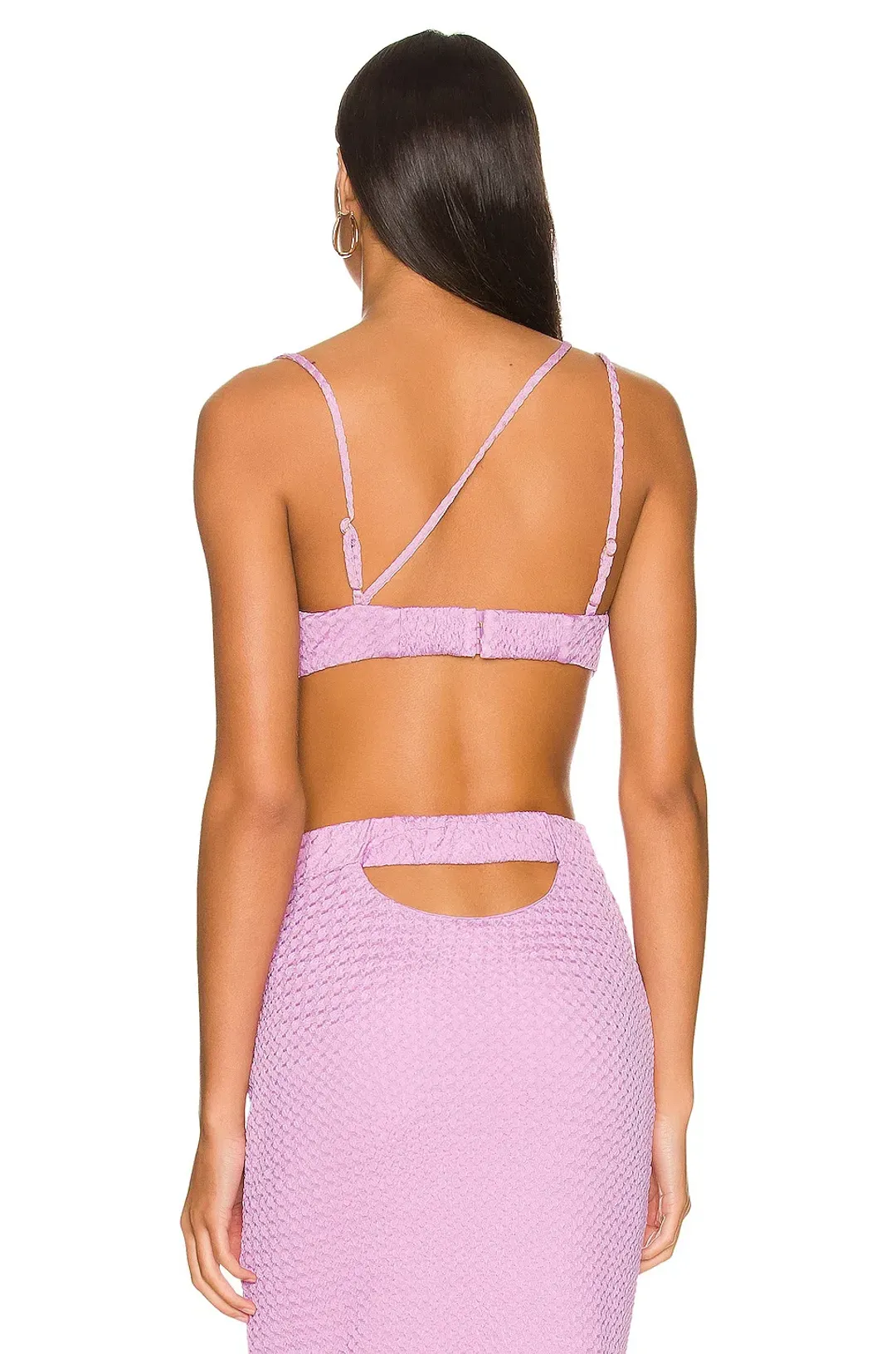 Camila Coelho Helen Top and Midi Skirt Set Soft Lavender Size 8 for rent on The Volte - main image
