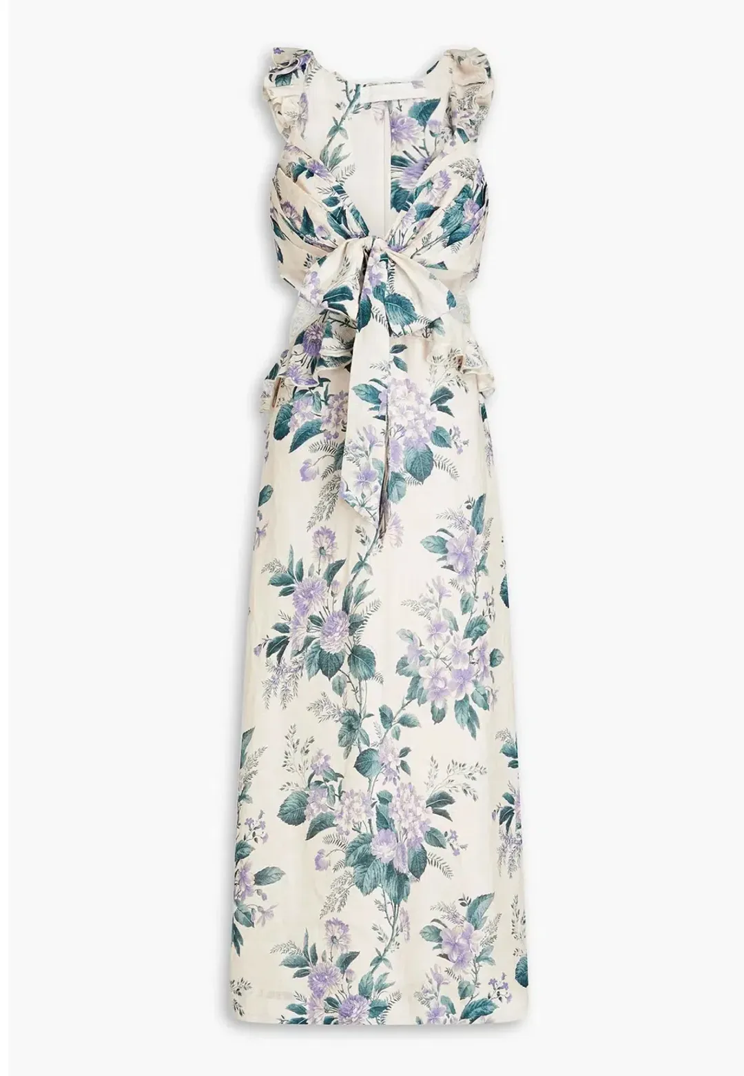 Zimmermann Cassia Ruffle Midi Dress in Hydrangea Floral Print Size 1/Au 10 for rent on The Volte - main image