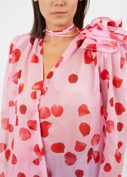SELLING: Magda Butrym Flower Embellished Blouse Pink Petal Size 40 / Au 12 for rent on The Volte - image 4